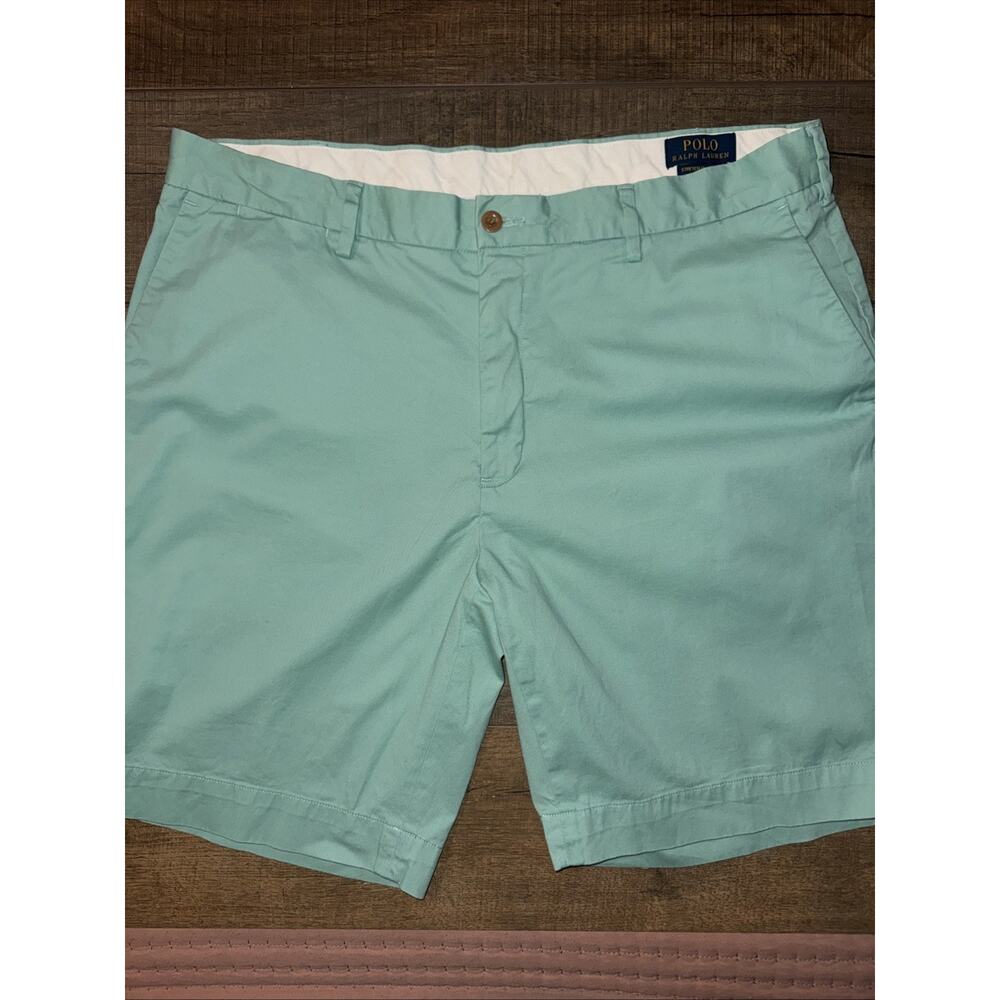 Polo Ralph Lauren Shorts Sz 38W Men Seafoam Green Stretch Classic Fit Chino EUC